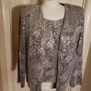 Confetti sequined tank and cardigan 2 piece